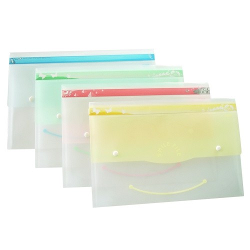 KTS (ศูนย์เครื่องเขียน) แฟ้มกระเป๋ากระดุม Smile File F4 #220F คละสี ราคา ถูกที่สุด ดีลบีเคเค