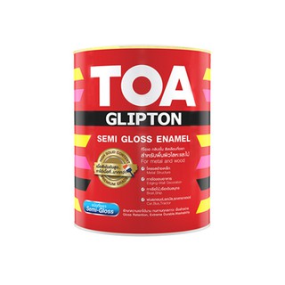 TOA Glipton สีน้ำมันเคลือบเงา สีขาว สีดำ ชนิด เงา กึ่งเงา ด้าน ขนาด 3.785ลิตร กริปตั้น SG100 SG800 F222 F888