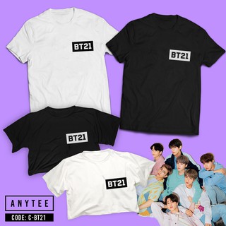 เสื้อยืดมินิมอล BT21 และเสื้อครอปหลวม 2021 ( บังทัน ซอนยอนดาน ) Anytee T;: