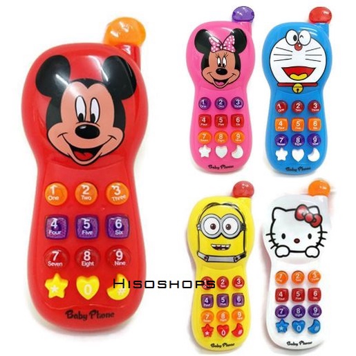 BABY PHONE TOY โทรศัพท์มือถือของเล่น โดเรม่อน คิตตี้ มินเนียน มิกกี้เ ...