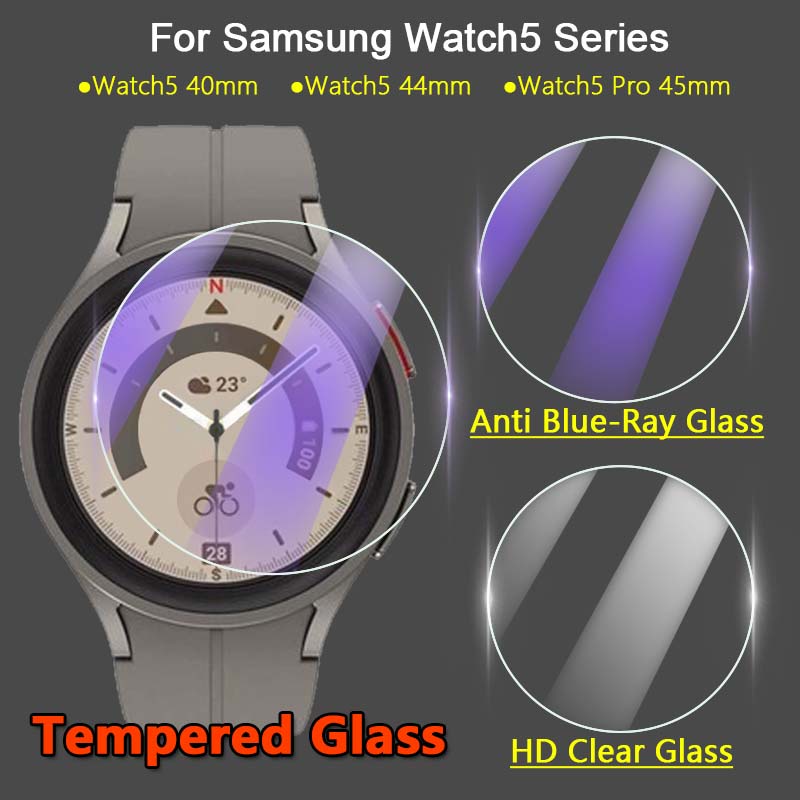 กระจกนิรภัยสําหรับ Samsung Galaxy Watch 5 Pro 5 40 มม.44 มม.ป้องกันหน้าจอ Anti-Scratch สําหรับ Galaxy Watch 5 Pro 5 Smartwatch