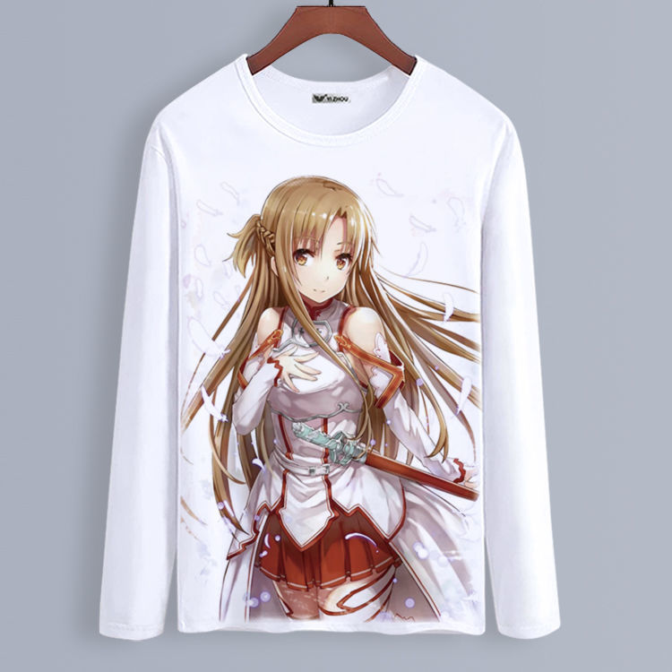 SAO เสื้อแขนยาว เสื้อยืด Sword Art Online เสื้อผ้าอะนิเมะ เกม ชาย หญิง อะนิเมะ