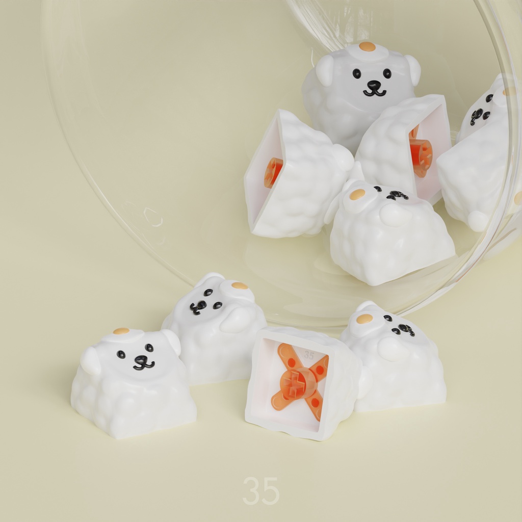 (พร้อมส่ง) (35) ลูกแกะไข่ดาว คีย์แคป ปุ่มคีย์บอร์ด แต่งคีย์บอร์ด | Sheep w/ egg Keycap