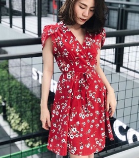 Sale ❤floral print dress เดรสเหลืองน่ารักค่า