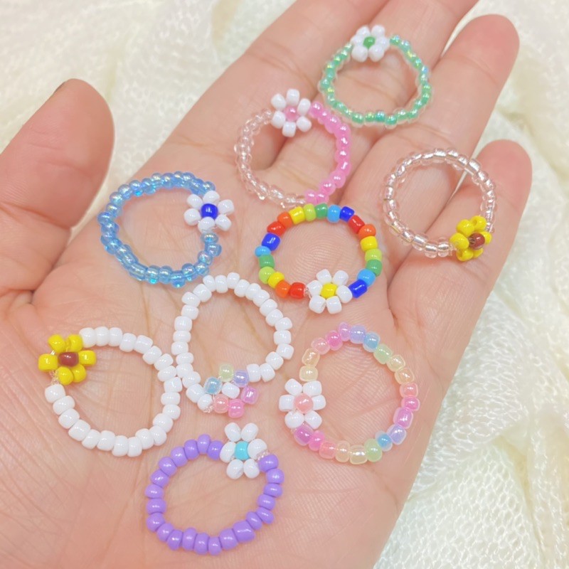 ส่งด่วน แหวนลูกปัด แหวนดอกไม้