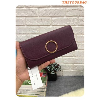 CHARLES &amp; KEITH CIRCULAR DETAIL WALLET🎀 2018  สีเลือดหมู