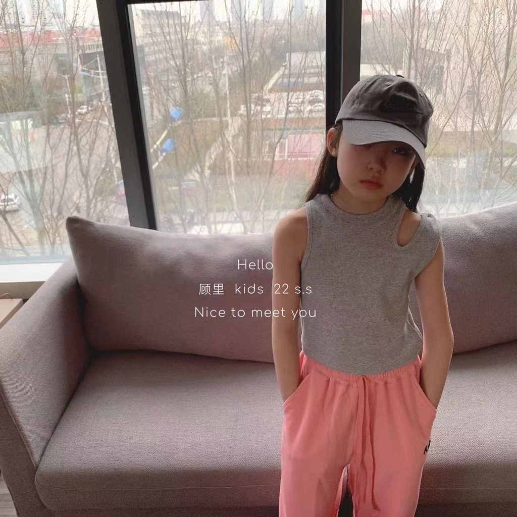 เสื้อสายเดี่ยว แขนกุด แต่งรูกลวง สีแคนดี้ แฟชั่นฤดูร้อน รูปที่ 5