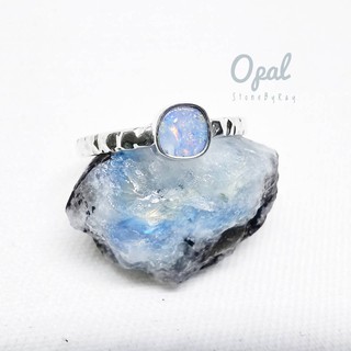 แหวนเงินแท้พลอยโอปอล Natural Opal Silver Ring