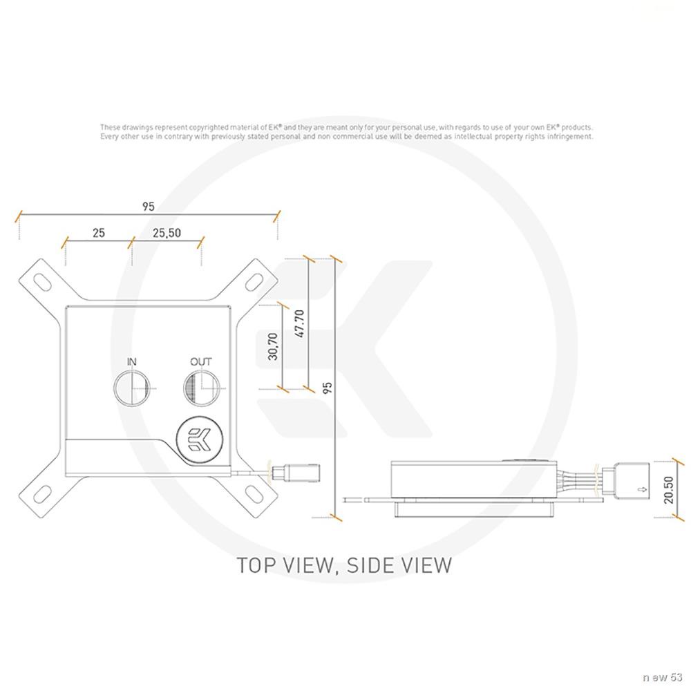 ระบายความร้อนด้วยน้ำ EK Supremacy classic RGB INTEL/AMD CPU water cooling head radiator computer split water cooling #5