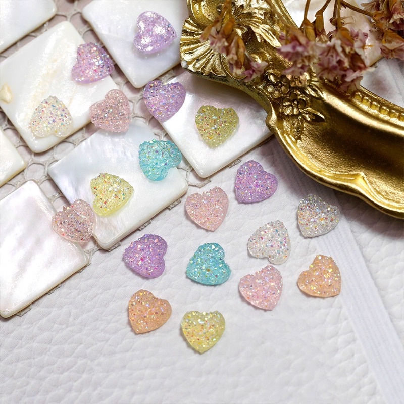 อะไหล่หัวใจมุก-มุกแบบต่างๆสำหรับตกแต่งเล็บ-ตกแต่งเคสหรืองาน DIY ต่างๆ100ชิ้น/แพค 🦄พร้อมส่งในไทย 🦄