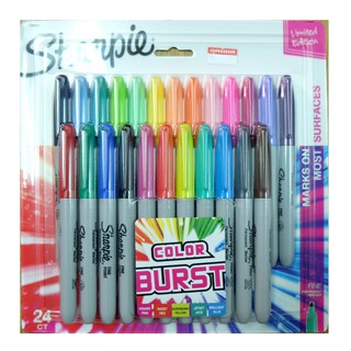 ปากกามาร์กเกอร์ ชาร์ปี้ Sharpie fine  แพ็ค 24ด้าม color burst