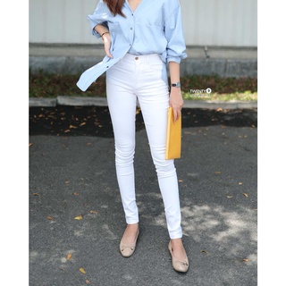 Sale : Code: BS705 Skinny Jeans กางเกงยีนส์สกินนี่ สีขาว