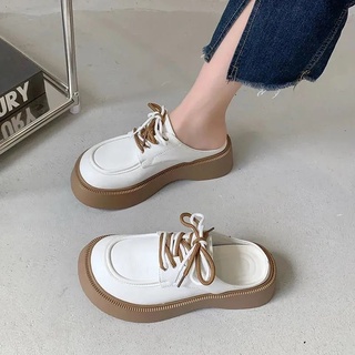 เป่าโถวครึ่งหนึ่ง รองเท้าหนังผู้หญิง✨Size 35-40