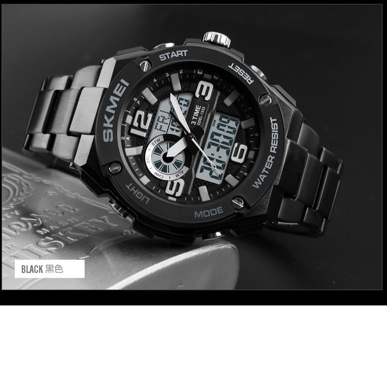 SKMEI 1333 นาฬิกาข้อมือผู้ชาย (ของแท้ 100% พร้อมกล่องครบเซ็ท) มัลติฟังชั่น  สายสแตนเลส รุ่น SK1333 | Shopee Thailand