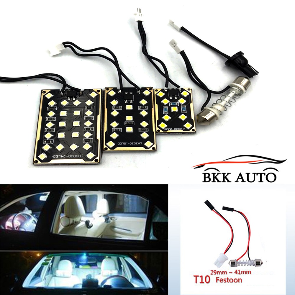 BKK AUTO ใหม่!! ไฟเพดานรถยนต์ LED หน้าดำไฟสีขาว ไฟติดเพดาน 12v. แผงไฟเพดานรถยนต์ ติดตั้งได้ทุกรุ่น มีขั้วพร้อมในชุด