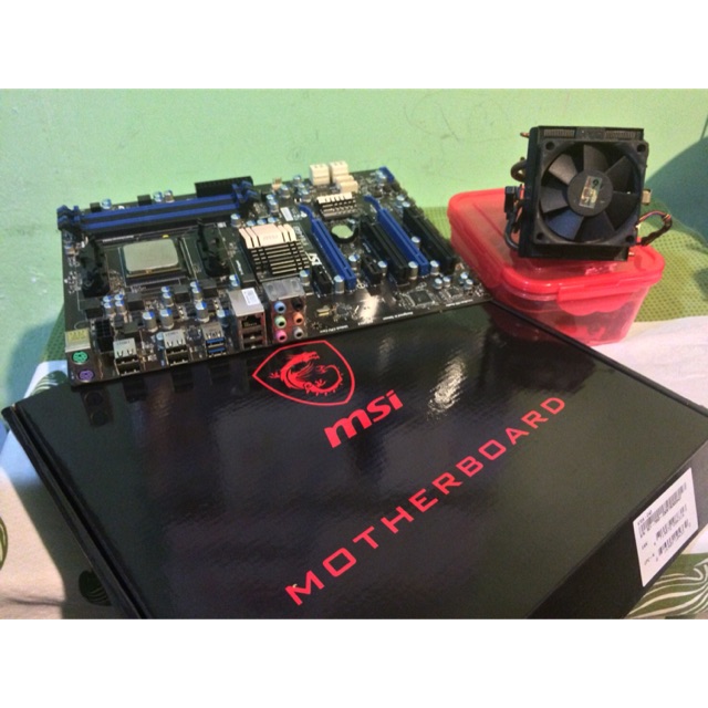 Mainboard MSI-970AG43  MSI 970A-G43 AM3+ +CPU AMD FX (เทียบเท่า CPU Intel i3)+คูลเลอร์ (มือสอง)