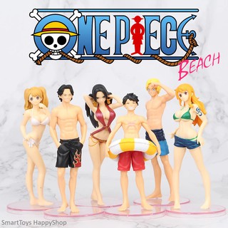 เซ็ตตุ๊กตาโมเดลฟิกเกอร์ One Piece One The Beach Limited Edition Model Figure ชุด 6 ตัวแอคชั่นสุดน่ารักสินค้านำเข้า