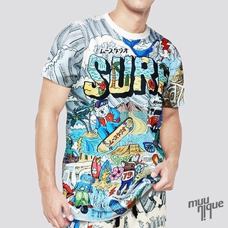 MUUNIQUE JP.T-shirt เสื้อยืด รุ่น New Blue Surf JP-201