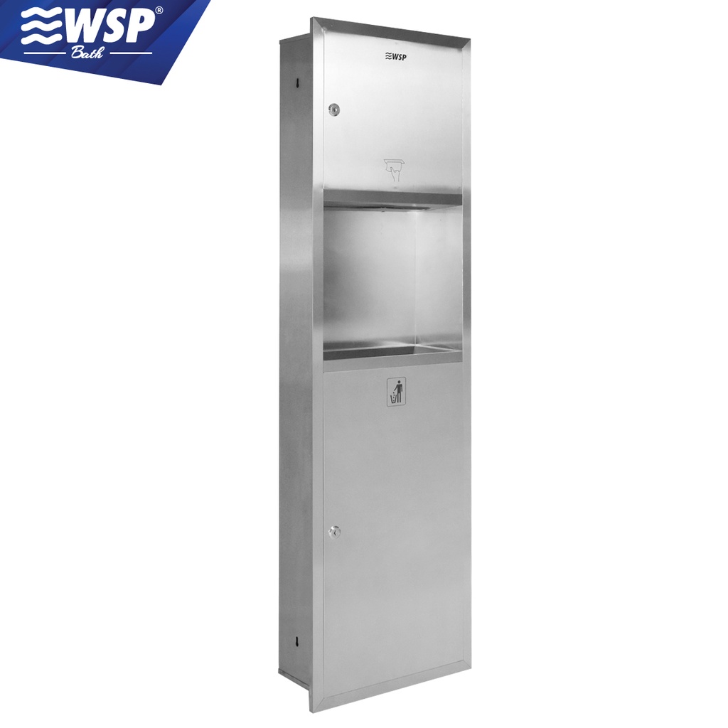 WSP ที่ใส่ทิชชู่และถังขยะสแตนเลส304 ใช้งานแบบ 2IN1 รุ่น TPW-303
