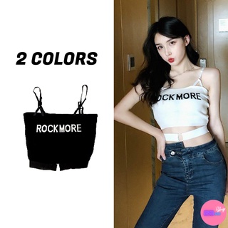 🚩Sale80%🚩เสื้อสายเดี่ยวลาย ROCK MORE สายปรับได้ 2 สี