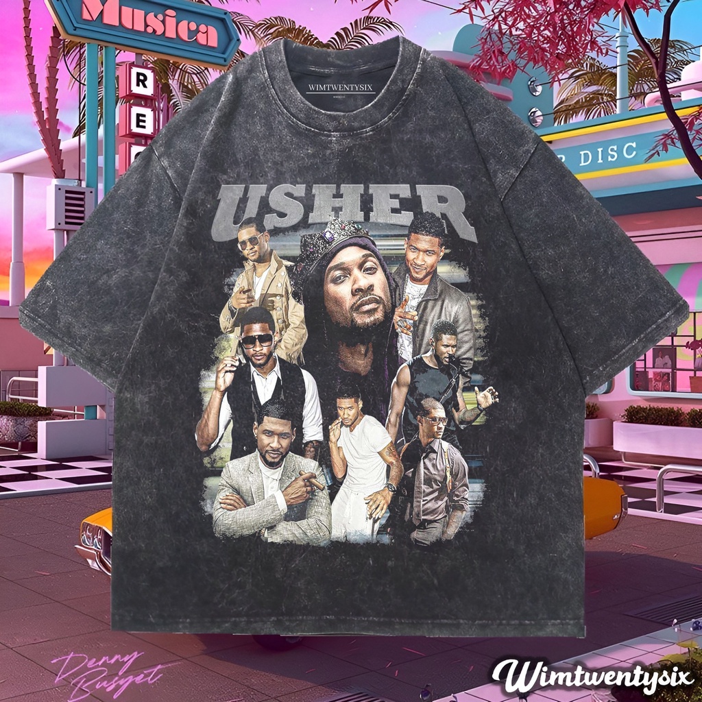 USHER WASHING VINTAGE TEE (OVERSIZE WASHED T-SHIRT)