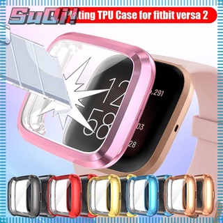 suqi tpu เคสนาฬิกาข้อมือสําหรับ fitbit vers vers 2