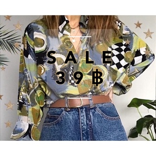 เสื้อวินเทจ Sale🌻39฿ ♡ ขนาด:ในรูป (อก/ความยาว) เป็นนิ้ว ค่ะ