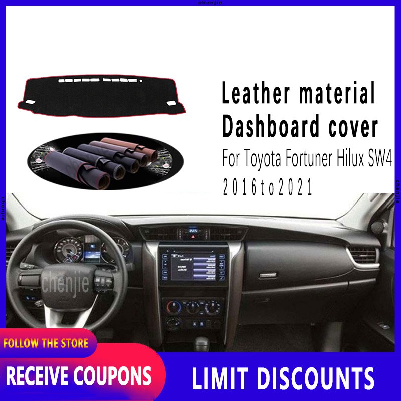 สําหรับ Toyota Fortuner Hilux SW4 2016 ~ 2021 Taplo พรม pad หนังรถอุปกรณ์เสริมภายใน