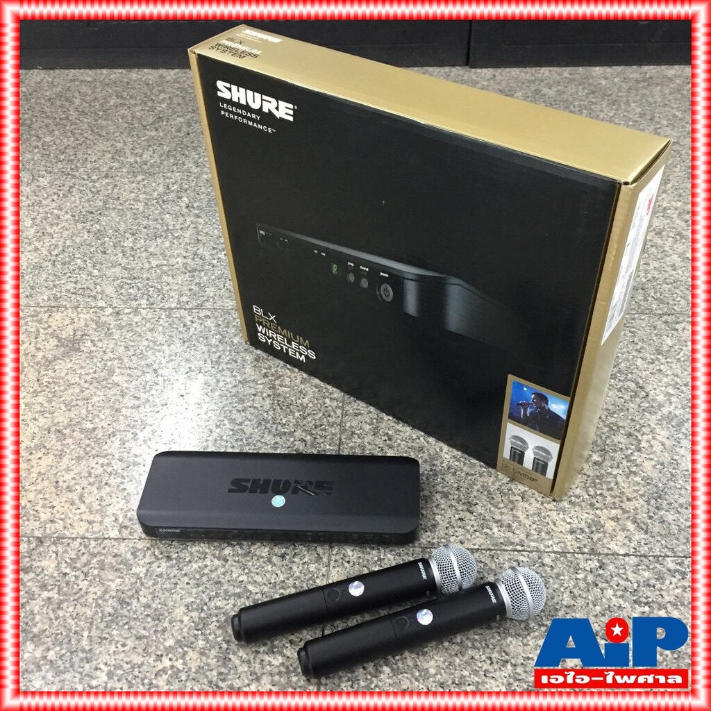 SHURE BLX288TH/SM58-M19 ไมค์ลอยคู่ ไมโครโฟนไร้สายแบบไมค์คู่ ย่าน UHF BLX 288 TH / SM 58 M 19 BLX288A