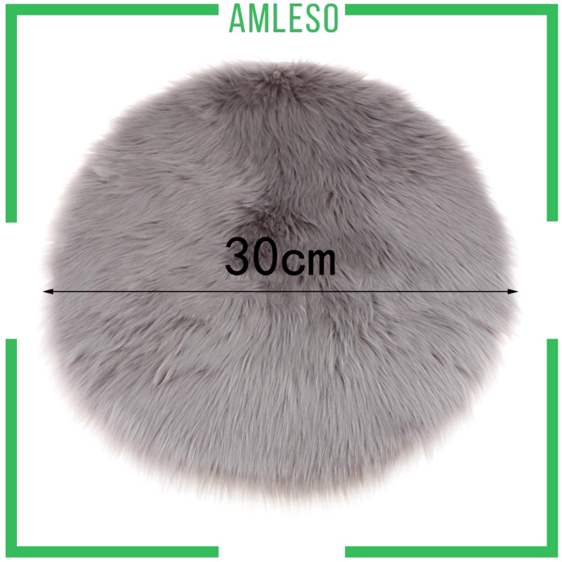 [AMLESO] พรมปูพื้น ทรงกลม สีขาว 30 ซม.