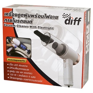 💥โปรสุดพิเศษ!!!💥 ดิฟท์ เครื่องดูดฝุ่นพร้อมไฟฉาย ภายในรถยนต์ 1 เครื่อง Diff Vacuum Cleaner with Flashlight 1pc