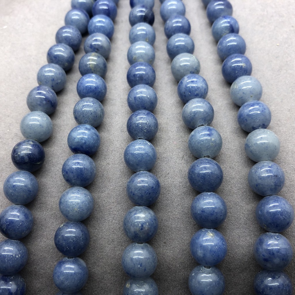Aventurine หินลูกปัดธรรมชาติ สีฟ้า เครื่องประดับแบบหลวม รูปที่ 3