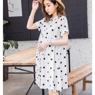 พร้อมส่ง Mixmall ชุดคลุมท้อง ชุดคุณแม่ตั้งครรภ์ แขนสั้น Maternity Dress (MMM0-01)