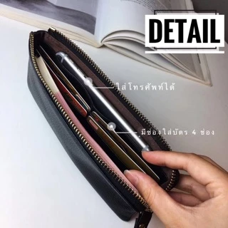 ❤️พร้อมส่ง กระเป๋าสตางค์หนังแท้ หนังนุ่มมากค่ะ มี 6 สี #7747