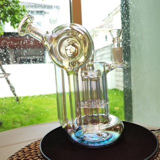 ส่งเร็ว Water Glass Pipe Hologram Color ขวดแก้ว แจกัญแก้ว วิทยาศาสตร์ สีโฮโลแกรม ดีไซน์สวยงาม สูง 21 ซม.