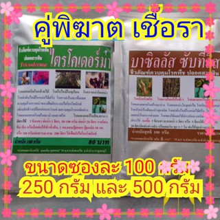 คู่พิฆาตเชื้อรา ไตรโคเดอร์มา และบาซิลลัส ซับทีลิส ขนาดซองละ 100, 250 และ 500 กรัม