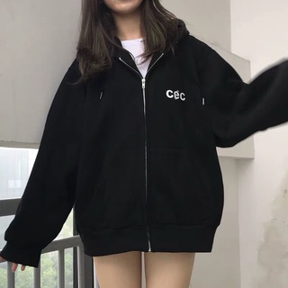 ทันสมัยที่สุด ใหม่ สีทึบ แจ็คเก็ตซิป หมวก เสื้อกันหนาว