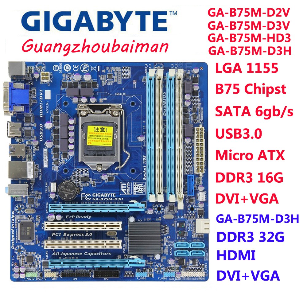 ใช Gigabyte Ga 5m D3h เมนบอร ดต นฉบ บ 5m Hd3 5m D3v 5m D2v 5 เมนบอร ดเดสก ท อป Lga 1155 เมนบอร ดซ อกเก ต Intel 1155 เมนบอร ด I3 I5 I7 Ddr3 32g Usb3 0 Sata3 ค ณภาพ