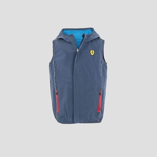 FERRARI เฟอร์รารี่ เสื้อแจ็คเก็ตฮู้ด รุ่น KID REVERSIBLE HOODED VEST LBLU 7Y