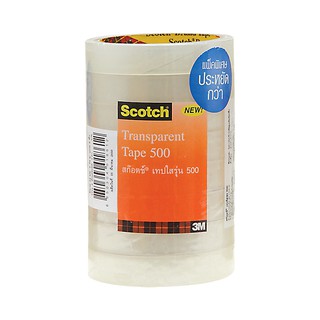 สก๊อตช์ เทปใส#500 แกน 3 นิ้ว แพ็ค 8 ม้วน Scotch transparent tape # 500 cores 3 inches pack 8 rolls.