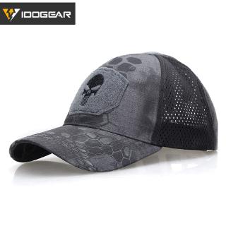 IDOGEAR Skull Baseball Cap Dad Hat Sun Hats Headwear Camo Military Sports Caps 3613 อุปกรณ์เกียร์ยุทธวิธีแคมป์ปิ้งและเดินป่า