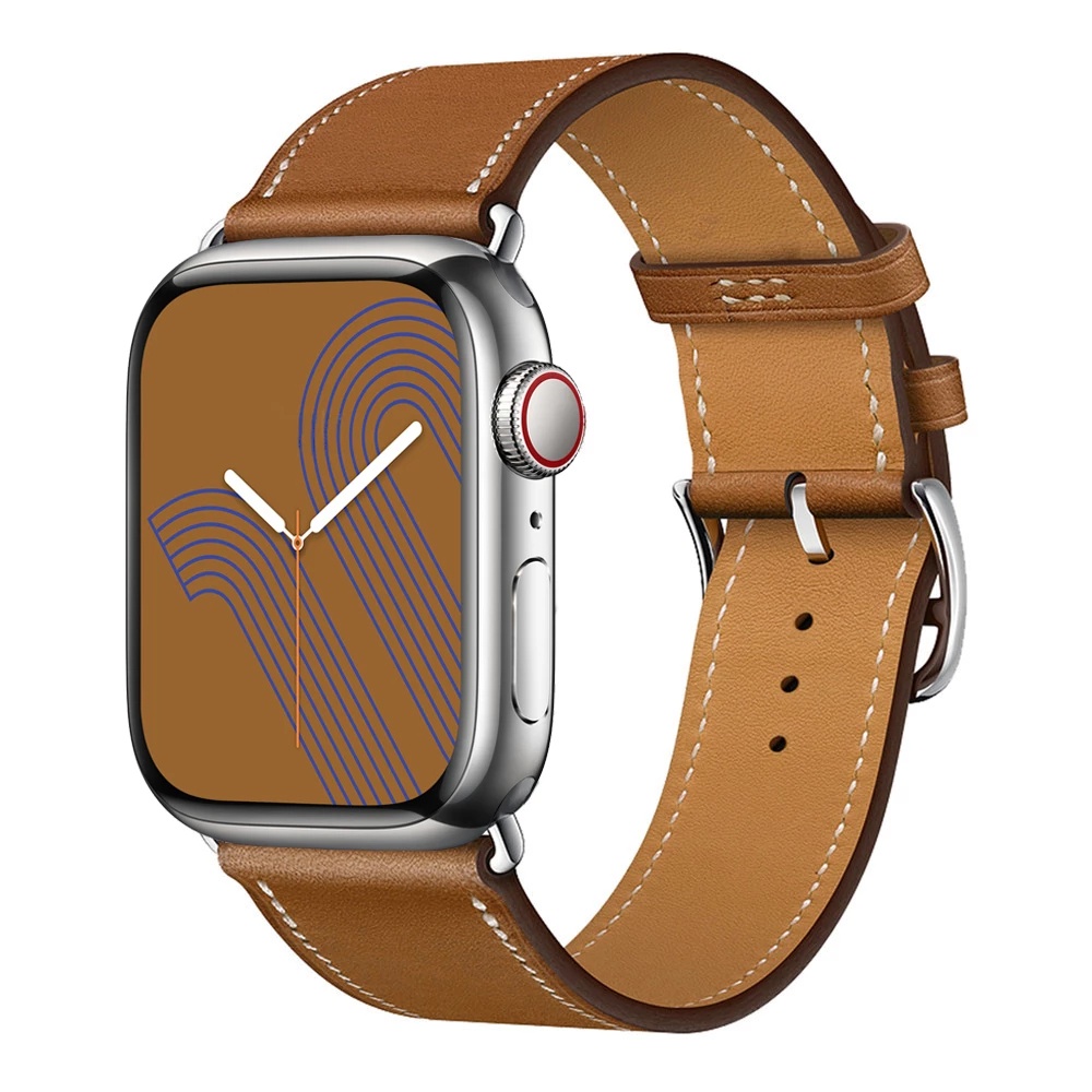 【พร้อมส่ง】สายนาฬิกาข้อมือหนัง สําหรับ Apple watch band 44 มม. 40 มม. 45 มม. 41 มม. 38 มม. 42 มม. 44 iWatch correa Apple watch 5 4 3 se 6 7