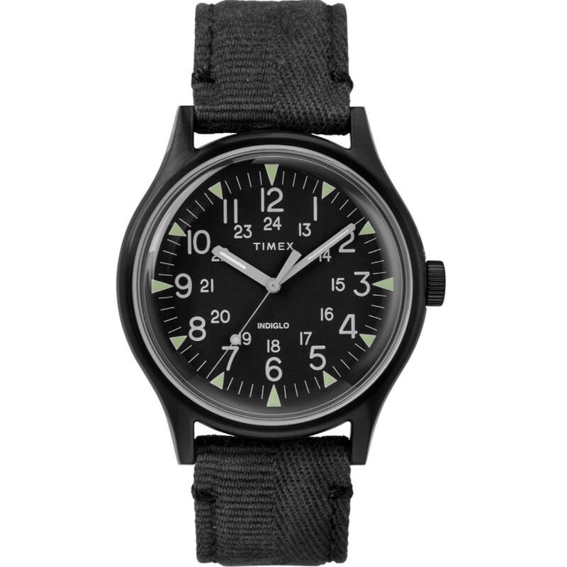 Timex TW2R68200 MK1 Steel นาฬิกาข้อมือผู้ชาย สายหนัง สีดำ หน้าปัด 40 มม.