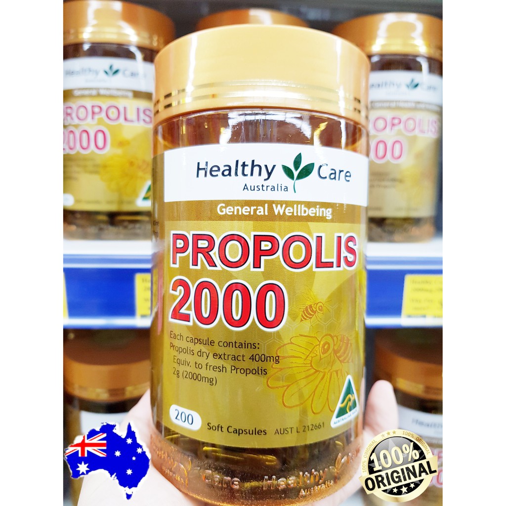 Healthy Care Propolis 2000mg 200 Capsules สารสกัดจากรังผึ้ง