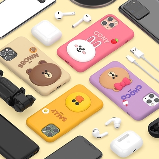 ของแท้ เคสโทรศัพท์มือถือ ซิลิโคนนิ่ม กันกระแทก ลาย Line Friends 3D Brown &amp; Cony &amp; Sally สําหรับ iPhone 13 Pro Max 12 Pro Max 12 Mini 12 Pro 11 Pro Max 11