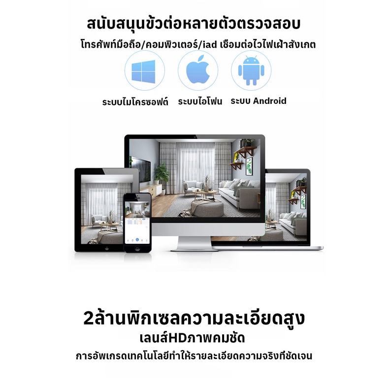 ถ่าย 360° แบบไม่มีมุมตาย กล้องหลอดไฟ กล้องวงจรหลอดไฟ （E27หลอดไฟ）Wifi กล้อง ZHONGXING HD อินฟราเรด Night Vision
