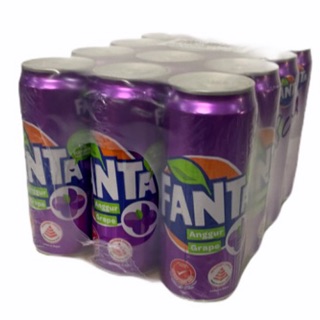 FANTA GRAP  แฟนต้า รสองุ่น กระป๋องสีม่วง320ML. 1โหล/12กระป๋อง ราคาพิเศษ  สินค้าพร้อมส่ง!!