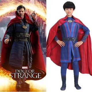 Doctor Strange Costumes for Kids Stephen Strange Cloak Cosplay Anime Clothes Superhero Jumpsuit Halloween Robe Carnival Boy