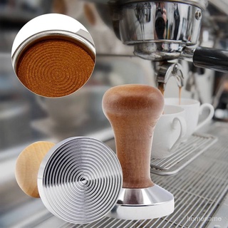 แทมเปอร์กดกาแฟ Coffee Tamper แบบRipple tamper หน้าอัดแบบระลอกคลื่นกลม ด้ามจับแบบไม้ -สินค้ามีพร้อมส่ง-