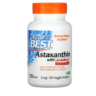 Doctors Best, Astaxanthin with AstaReal 6 mg 90 Veggie Softgels